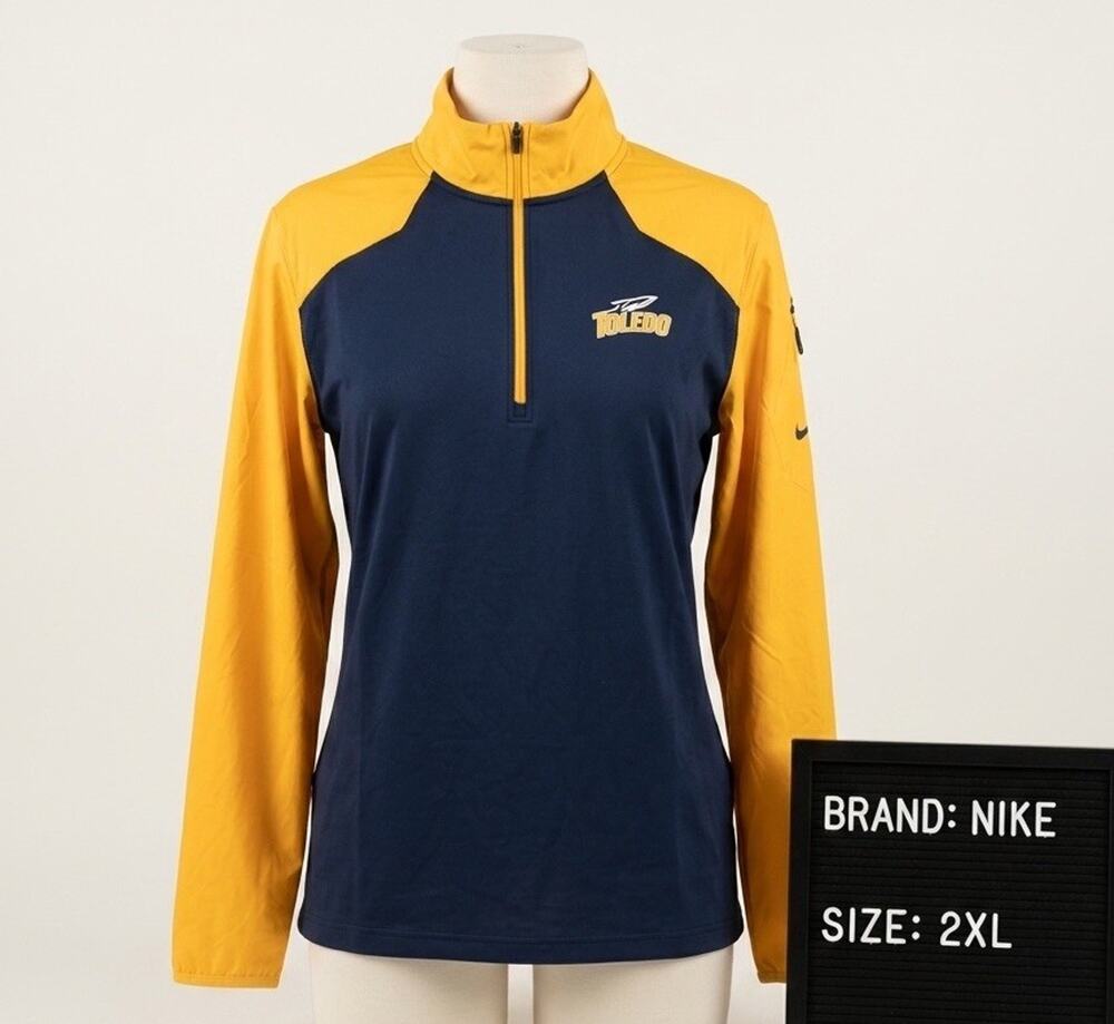 Nike Toledo Rockets Dri-FIT Quarter Zip Windshirt Pullover Jacket Mens 2XL Navy